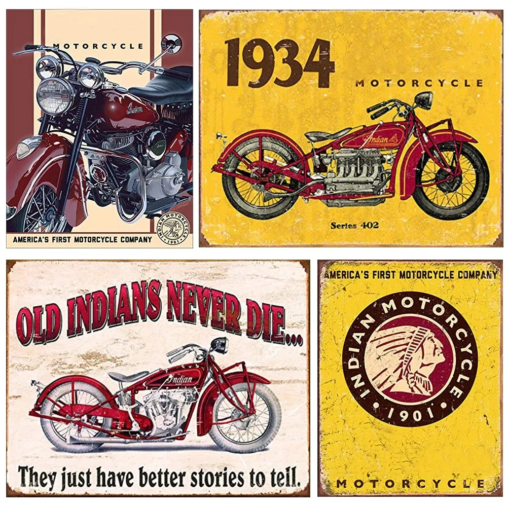 Motorradplakat Vintage Metall Zinn Plaque Retro Schilder Platte Pub Bar Garage Home Wall Decor Man Höhle 20x30 cm woo