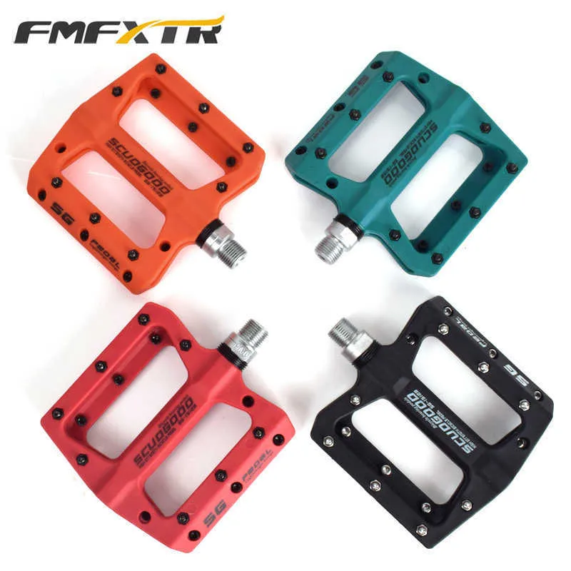 Bike Pedals FMFXTR Nylon Fiber MTB Pedals BMX Bearing Non-Slip Platform Pedals CR-MO Axle Flat Bike Pedals Road Cycling Bicycle Footrest 0208