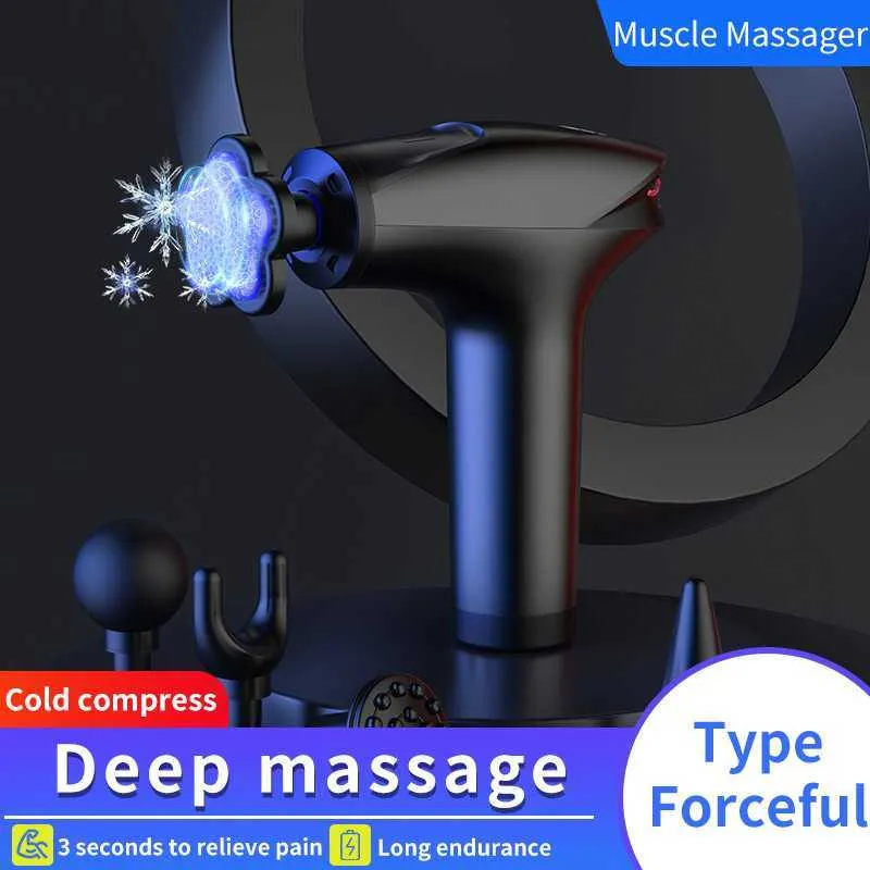 crxyj icy cold compress gun Electric Percussion Pistol Massager for Body Neck Back Sport Deep Tissue Muscle Relaxation 0209