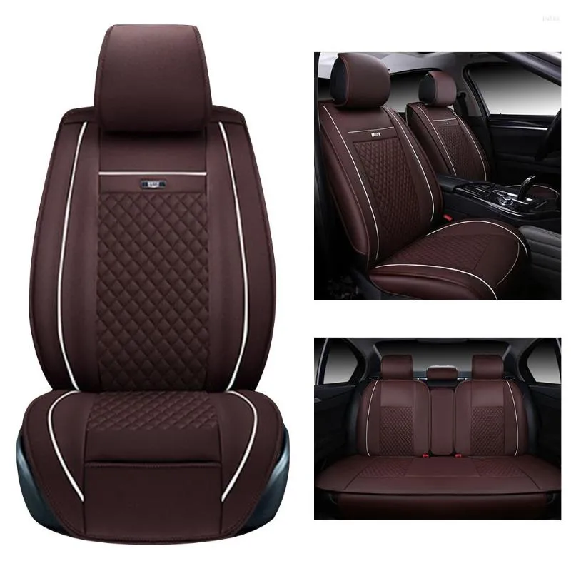 Fundas de asiento de coche para el modelo 99%, cojines delanteros de cuero universales para automóviles, accesorios interiores automotrices de 5 asientos