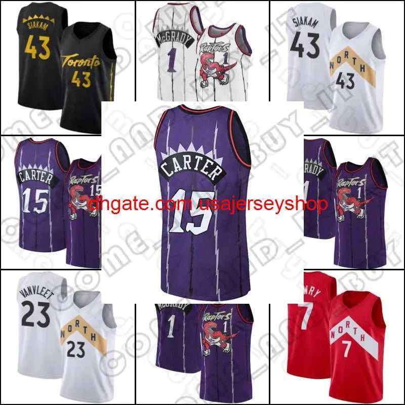 Retro Vince 15 Carter Jersey Basketball Pascal 43 Siakam Tracy 1 McGrady Jerseys Vintage