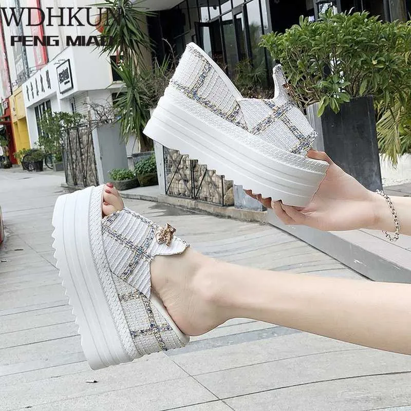 Sandalen vrouwelijke leien Wedge Super High Heels slippers op het platform strandontwerper slides Summer Sandals Zapatos de Mujer 2022 T230208