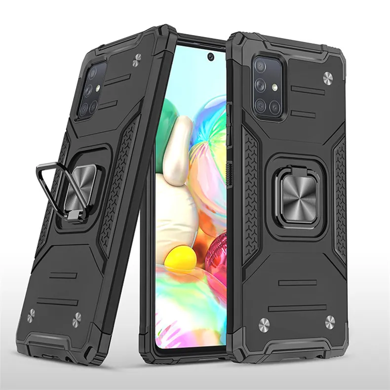 S23 Ultra Rugged Hybrid Armor Phone مع Kickstand Metal for Samsung Galaxy S21 Fe S20 A22 M33 A53 A82 Bumper