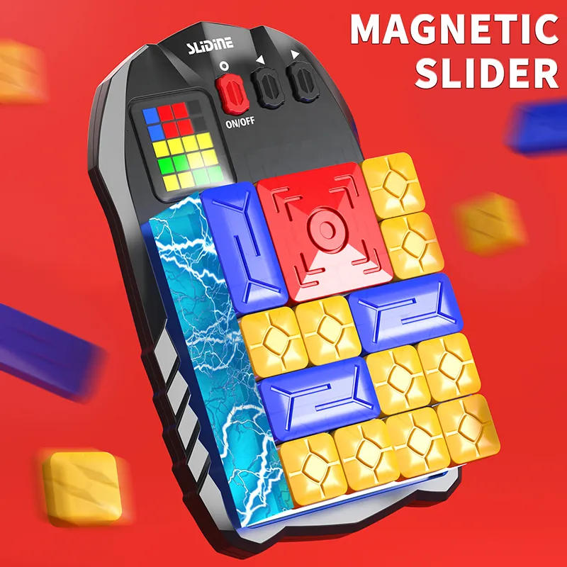 Puzzle Coulissant Magnétique 500 Niveaux – Jeu De Blocs Slide Puzzle – Tangram Et Huarongdao – Fidget Portable Pour Ado Et Adulte – Jouet De Voyage Et Casse-tête Logique