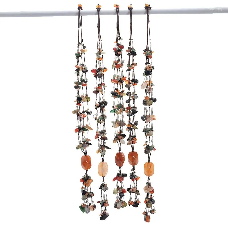 Chains Ethnic Beaded Strand Tassel Antique Natural Stone Necklace For Women Men Handmade Fashion Jewelry_voghion.com