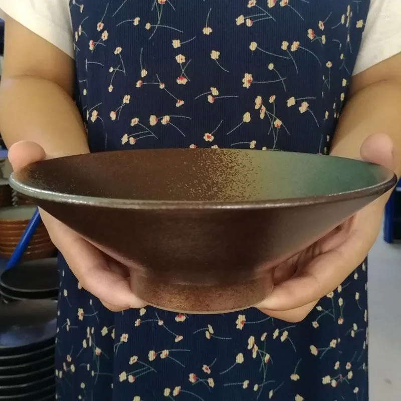 Kommen Japanse stijl keramische bell-mond hoed Creatief tafelwerk huishoudelijke eetkamer gerechten ramen bowl noedels salade