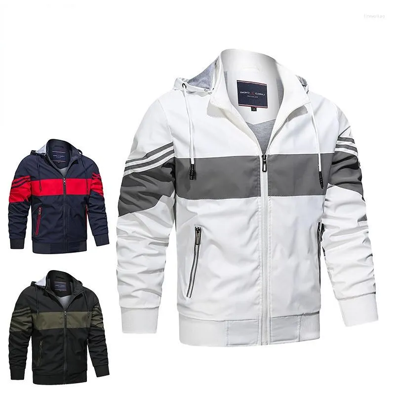 Men's Jackets 2023 Patchwork Color Autumn Winter Men's Casual Hoodies Sports Coat Jacket Techwear Male Windbreaker Clothes