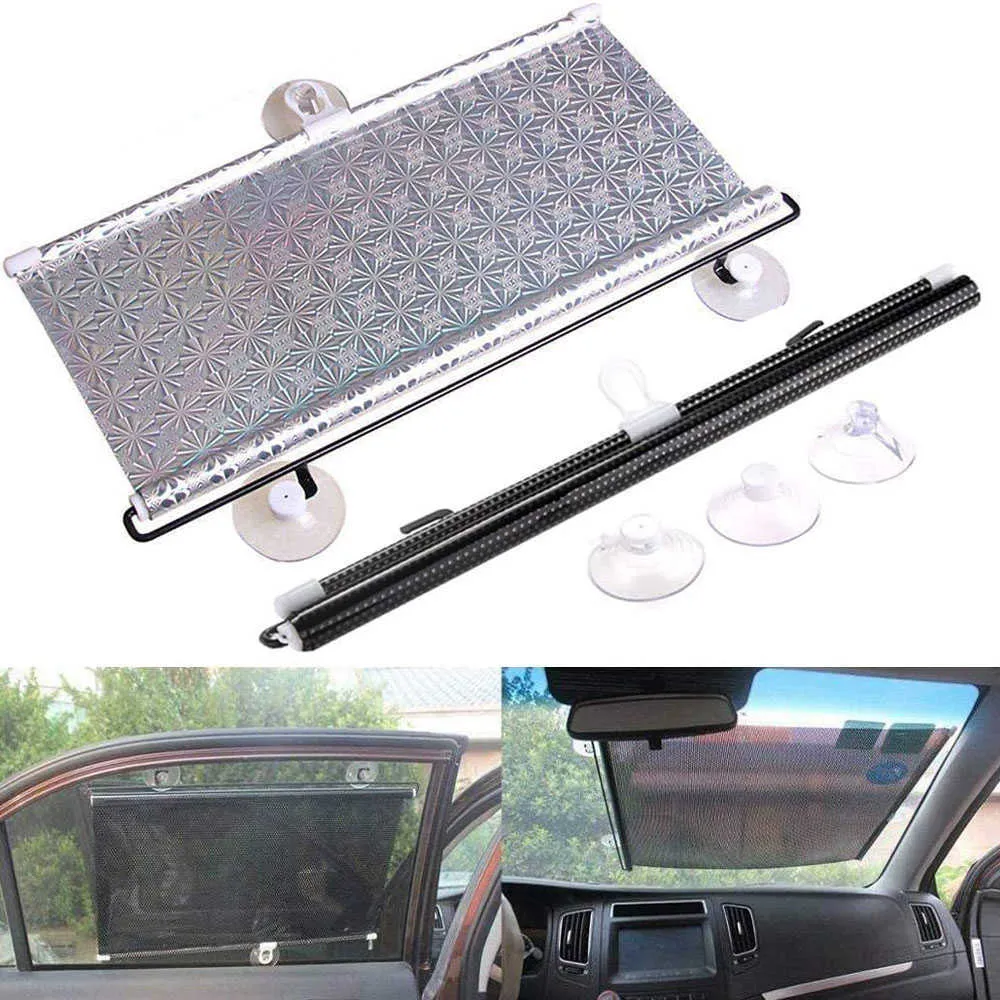 Universal Car Sunshade Foldable Window Roller Shade UV Protection Sun Screen Cover Auto Windshield Curtain