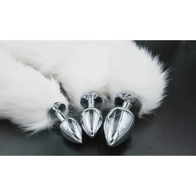 hidden anal plug Stainless Steel Anal Plug With White Fox Tail 13.8 in Long Unisex Adult Toy  from Dhgate Anal Toys