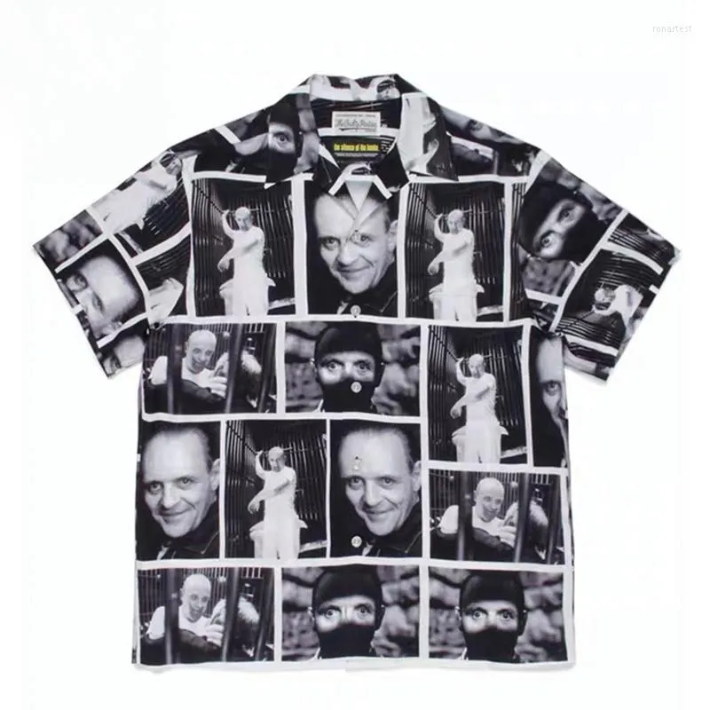 Men's Casual Shirts Hawaiian WACKO MARIA Black Street Fashion Men Women 1:1 Oversize Shirt