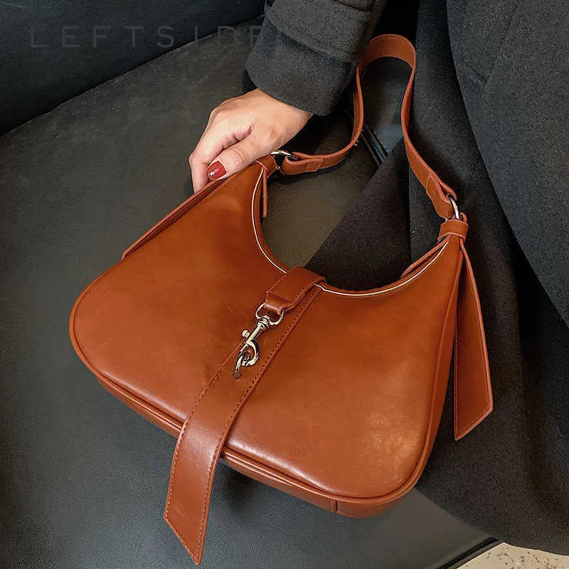 HBP schouderzijdige tassen voor vrouwen 2023 Wintertrend Vintage dame kleine pu lederen handtassen en portemonnees