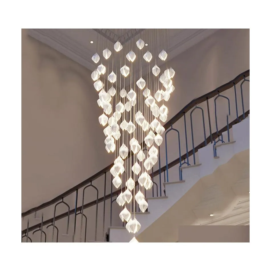 Lámparas colgantes Cerámica moderna Pétalos Lámpara LED Luces Lustre El Lobby Villa Loft Decoración Sala de estar Hogar Escaleras Lámpara colgante Dhnov