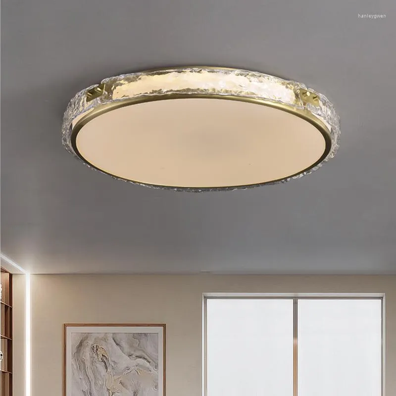 Deckenleuchten, alle aus Kupfer, Licht, Luxus-Lampe, einfache Atmosphäre, kreativ, rund, für Wohnzimmer, Schlafzimmer, Arbeitszimmer, Kinder-Esszimmer