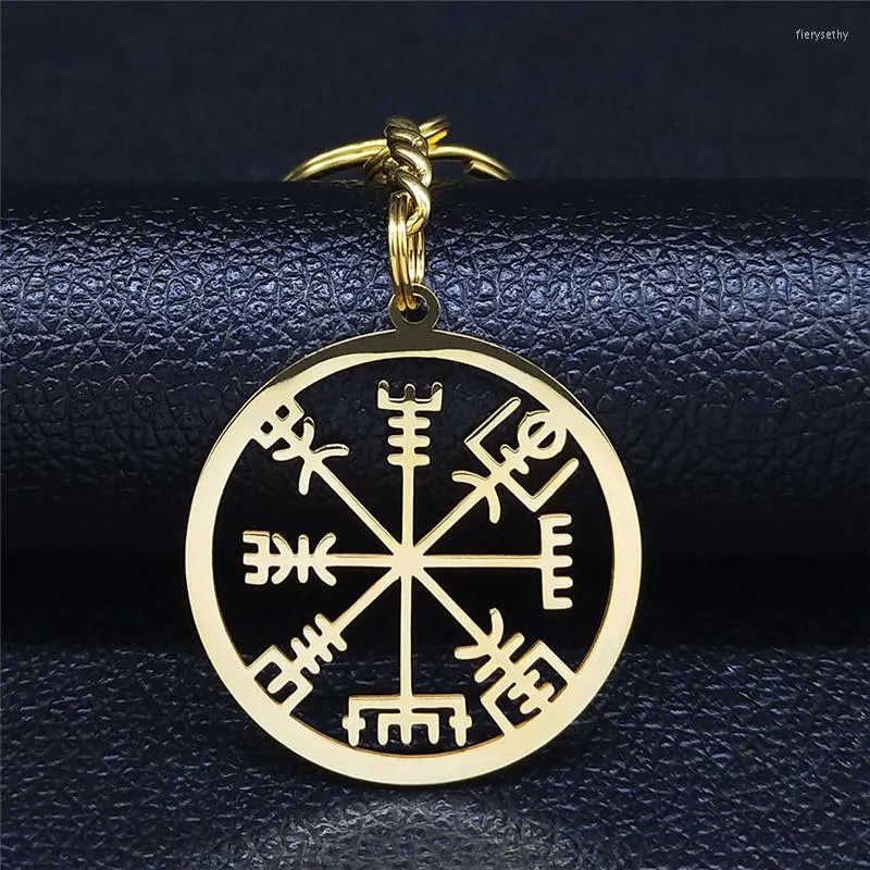 Klasyna Naszyjnik ze stali nierdzewnej Złote Kolor Amulet Viking Łańcuch kluczowy Kobiety/mężczyźni Biżuteria Llaveros para hombre n3048s08