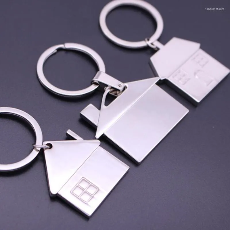 Party Favor Creative Zinc Alloy House Shaped Keychains Metal Cottage Keyrings Family Key Chain Wedding Gift LX2851