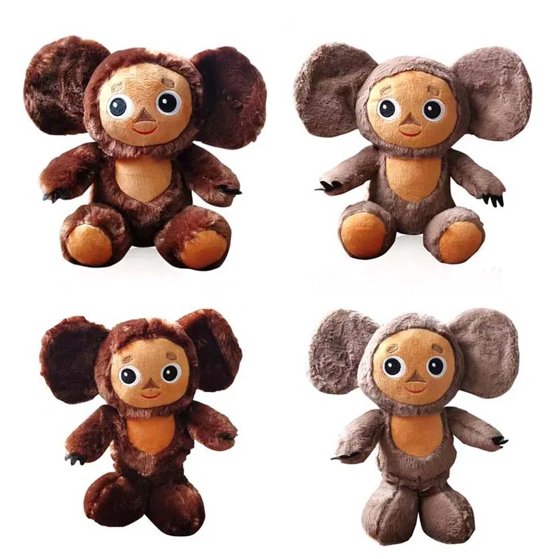 2023 Cheburashka Plushies Monkey Plushies 23cm Animali di peluche Adorabili scimmie con grandi orecchie