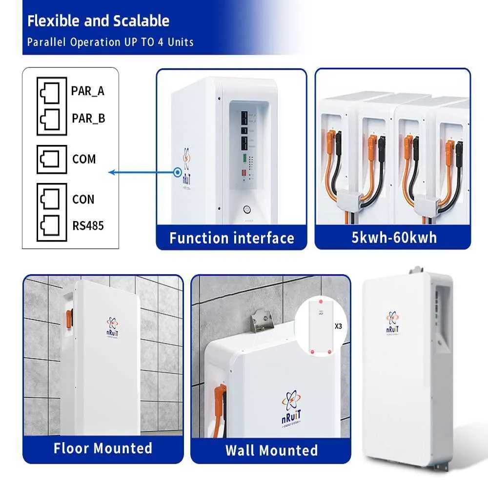 Home Battery Backup NRuiT Lifepo4 Battery 48v Powerwall 240AH Battery