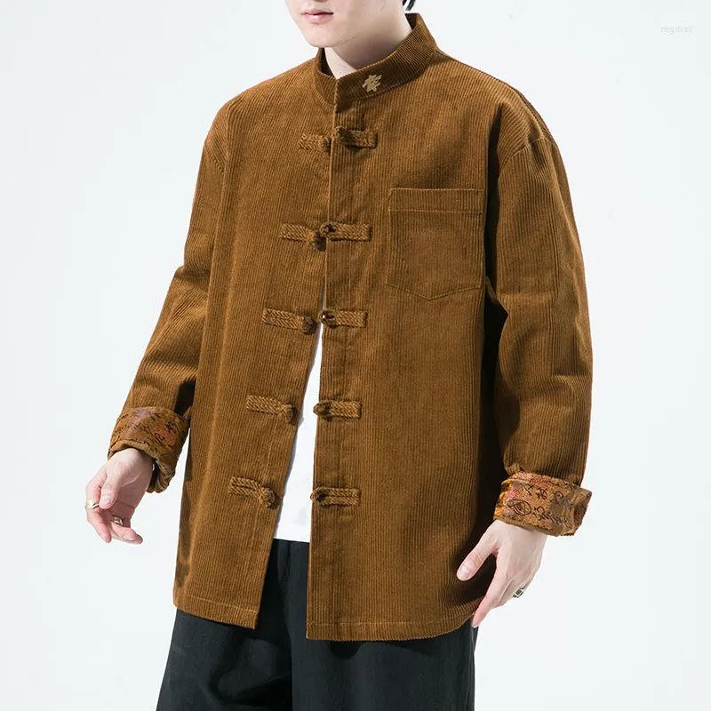 Men's Jackets MrGB Autumn Winter Men's Corduroy Jacket Coat Large Size 2023 Chinese Style Stand Collar Casual Vintage Male Brand