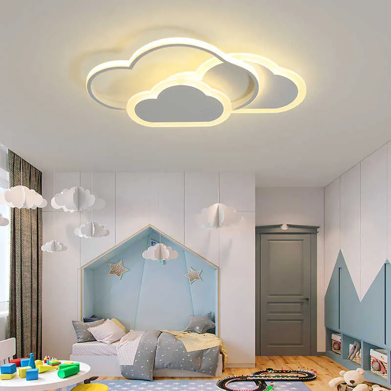 أضواء حديثة مصباح سقف LED إبداعية سحابة بيضاء الإضاءة الكارتونية غرفة الأطفال القراءة دراسة الدراسة الوردي دخن الضوء 0209