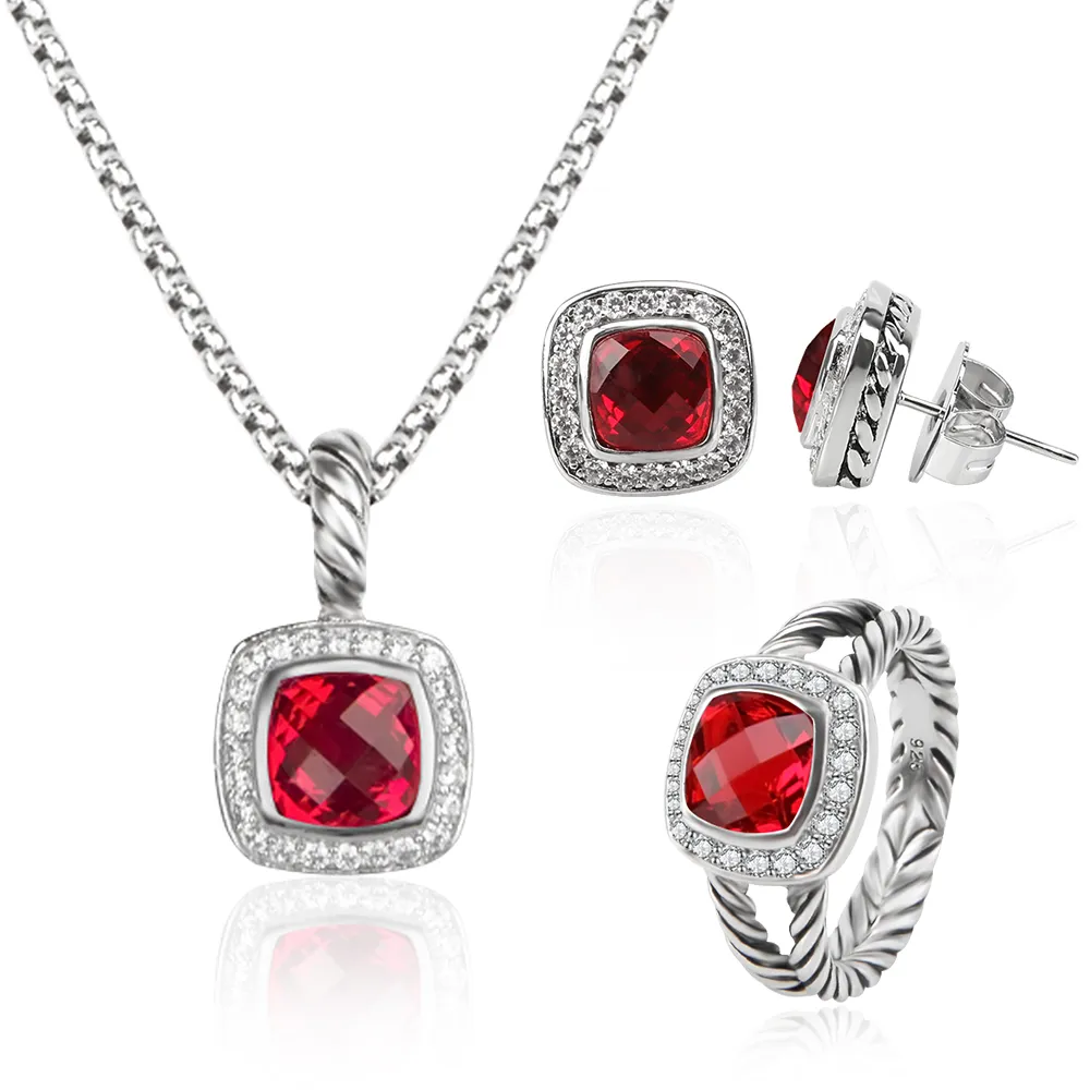 Rings for Women Jewelry Set Bracelet Earrings Necklace Luxury Charm Sliver Rings Set Bracelet Twisted Necklace for Women