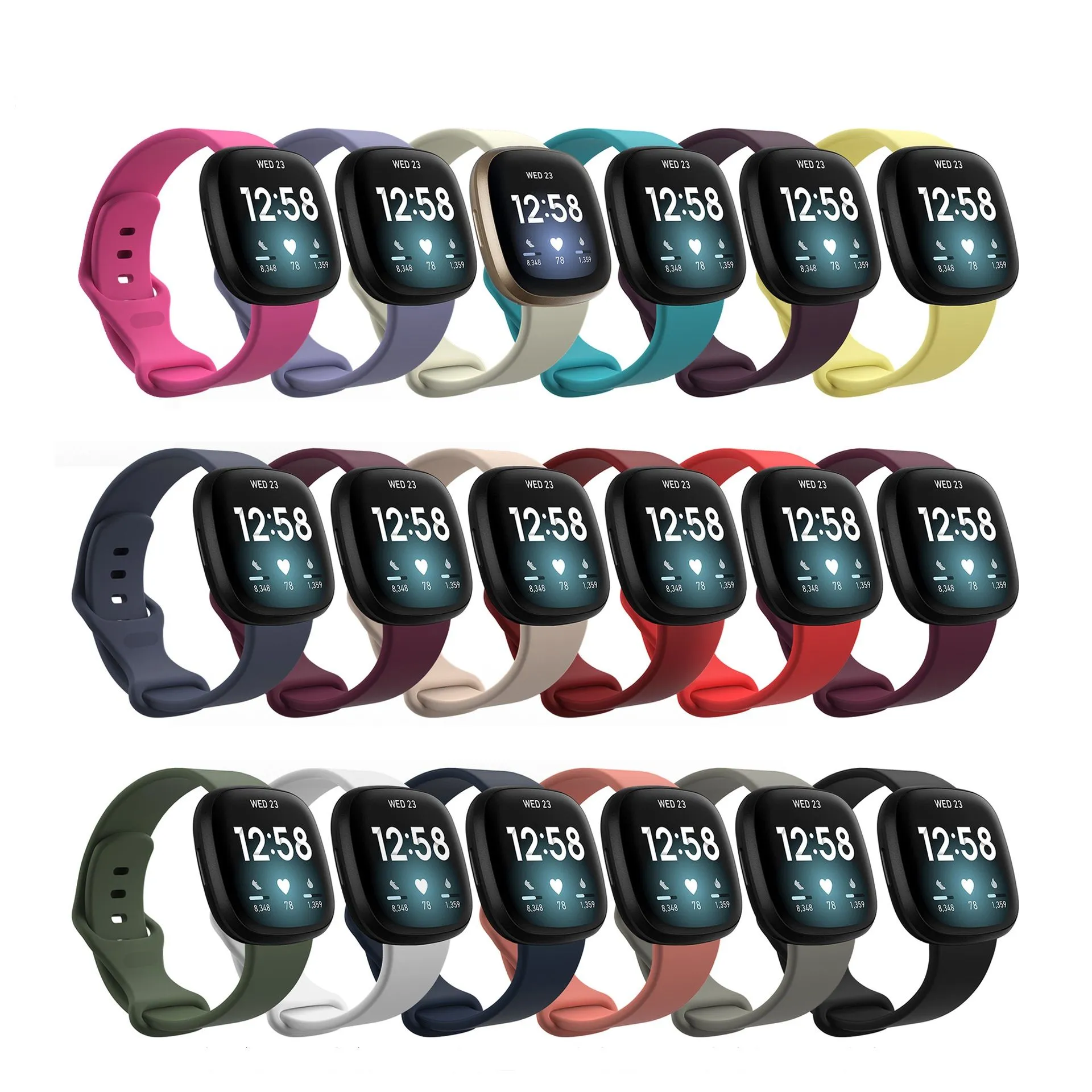 Fitbit Sense 2 Bänder für Versa 4 Versa3 Weiches Ersatzarmband für Sportuhren, wasserdicht, für Damen und Herren