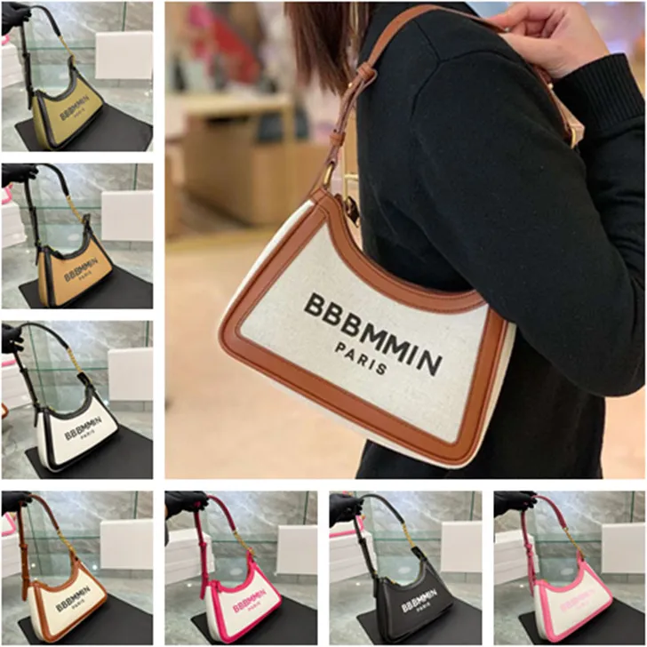 Women Hobo Handbags Designer B ARMY Shoulder Bags Luxury Brand Handbag Hobos Letter Crossbody Bag BM Two-tone Canvas Totes