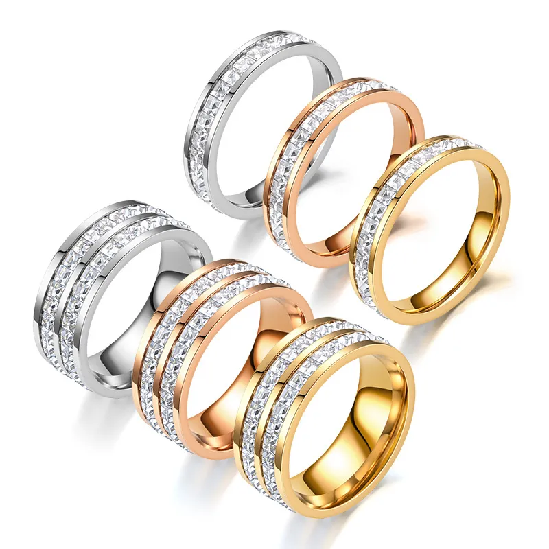 Dingers Banda de lujo Joyería de anillo de circón para mujer regalo