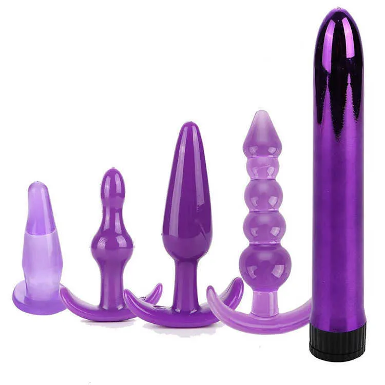 Brinquedos sexuais massageador engraçado anal plug combinação multi-peça conjunto de masturbação vestibular clímax feminino expansor barra de brinquedo novo produto