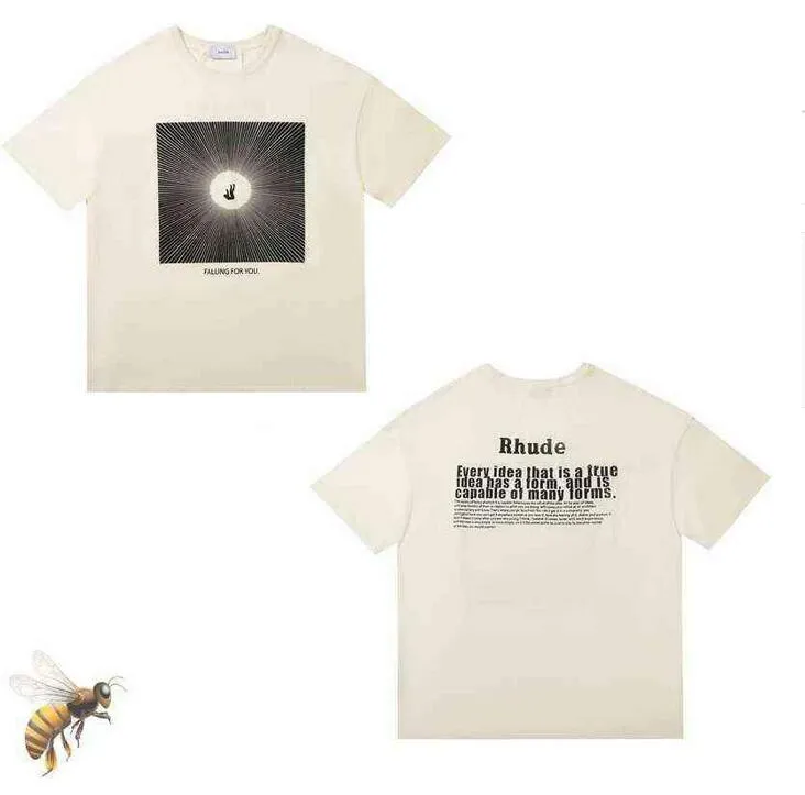 Mens T-shirts Summer Collection Rhude Tshirt Oversize Heavy Fabric Couple Dress Quality t Shirt 20240428