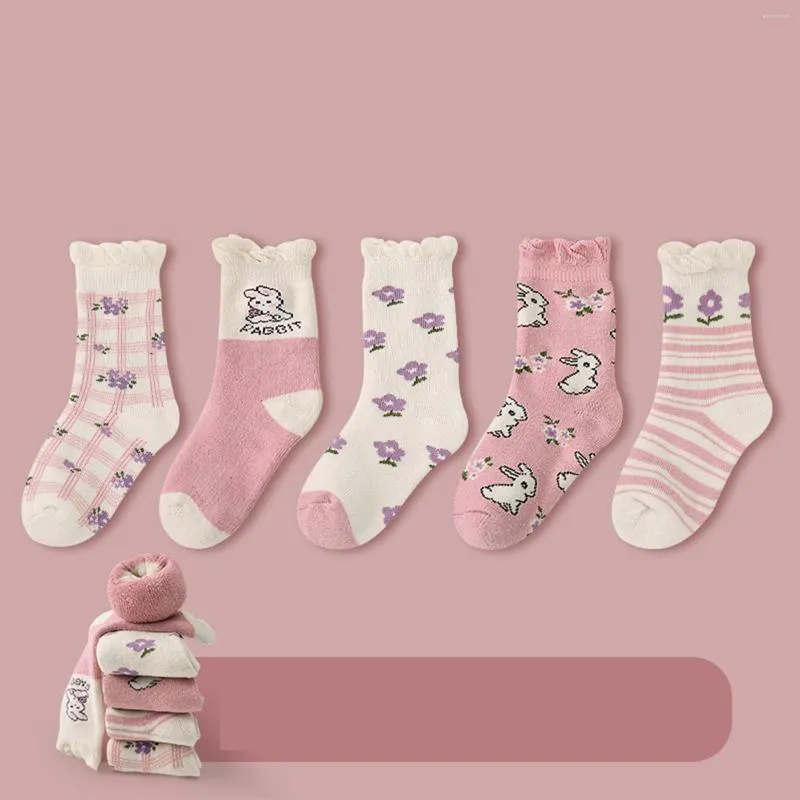 Women Socks Stocking Christmas Children Baby Stockings Thickened In Autumn And Winter Warm Comfortable Cute Flowers Stock Plug Heater