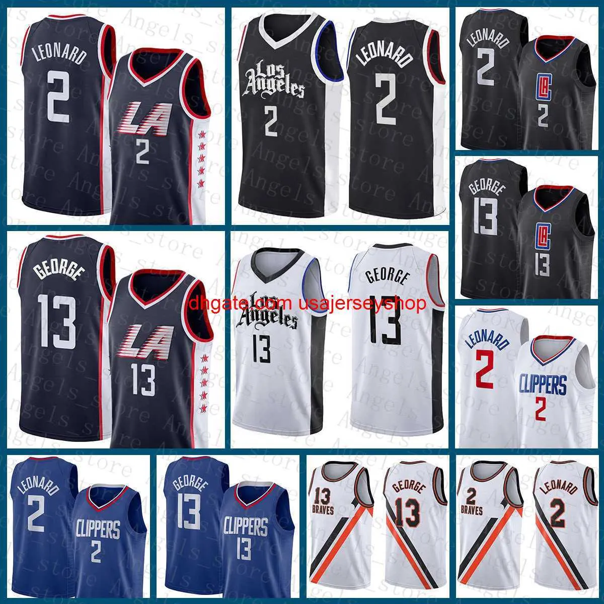 Men 2 13 Basketball jersey Kawhi Leonard Paul George 20220515