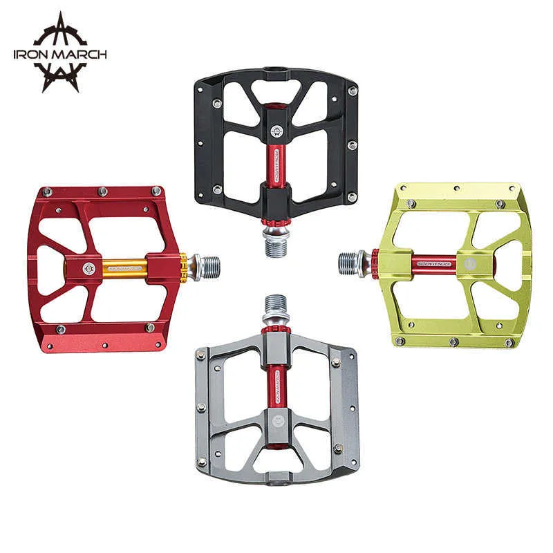 Bike Pedals IRON MARCH Non-Slip MTB Pedals Flat Waterproof Bicycle Pedals BMX Road Bike Pedal Cycling Sealed Bearing Bike Pedals CR-MO Axle 0208