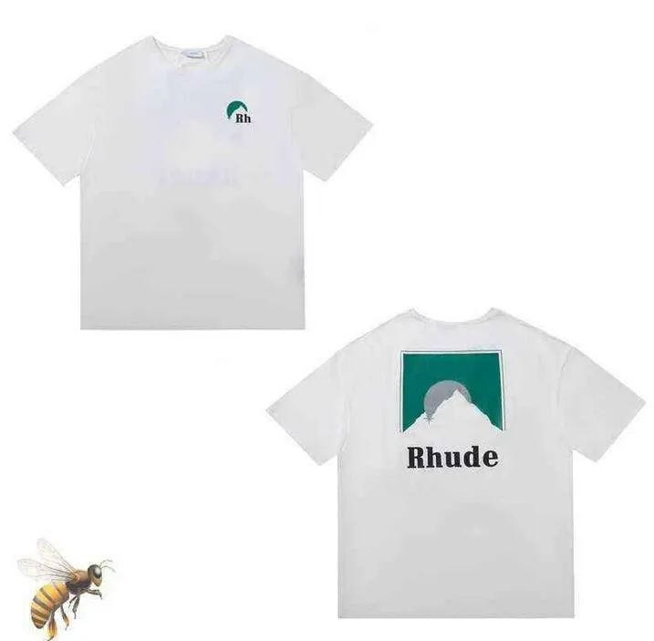 Collection d'été t-shirt Rhude surdimensionné tissu lourd robe de Couple t-shirt de qualité supérieure 3-1