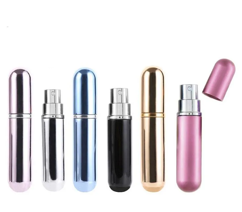 5 ml REFILLABLE PORTABLE MINI PARFUME BAKKA PLASSER ALUMINIUM SPRAIT ATOMIZER Tom parfymflaska 15Color Option SN4298