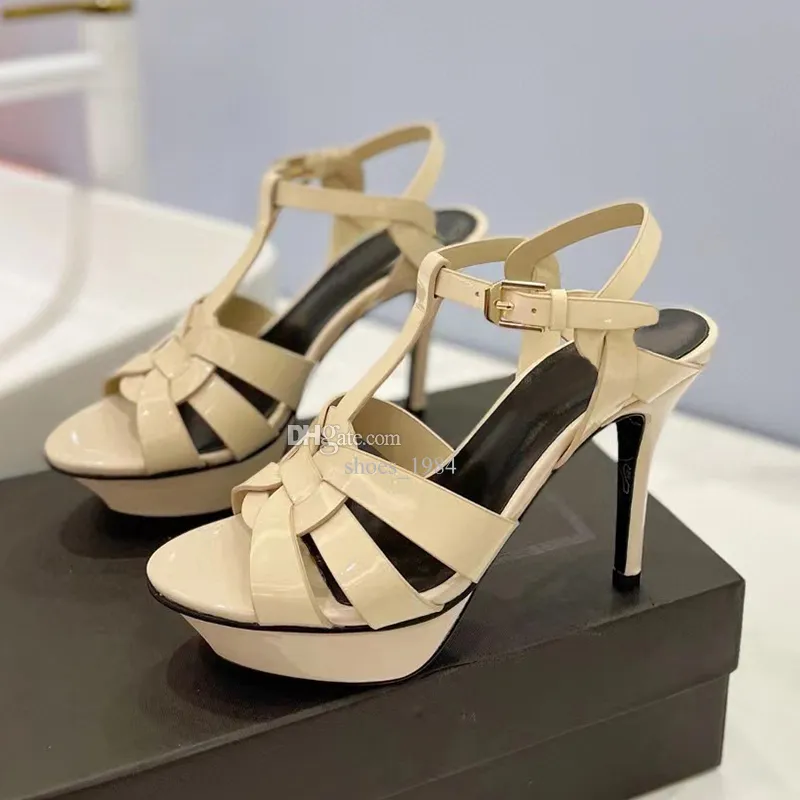 デザイナーハイヒールの靴ファッションメタルレザーサンダル結婚式の宴会フォーマルシューズパーティー女性の靴パーティーイブニングドレスシューズ 10 センチメートル工場履物とボックス