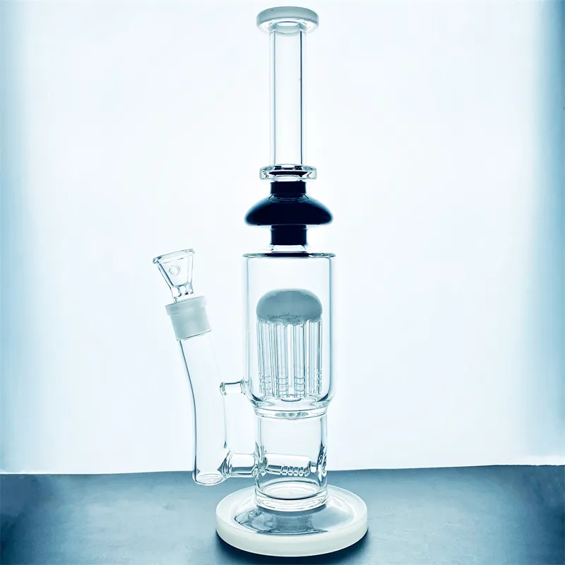 Beautiful thick and stable glass hookah, 13-inch with tree perc and built-in diffuser 18mm connector gb333