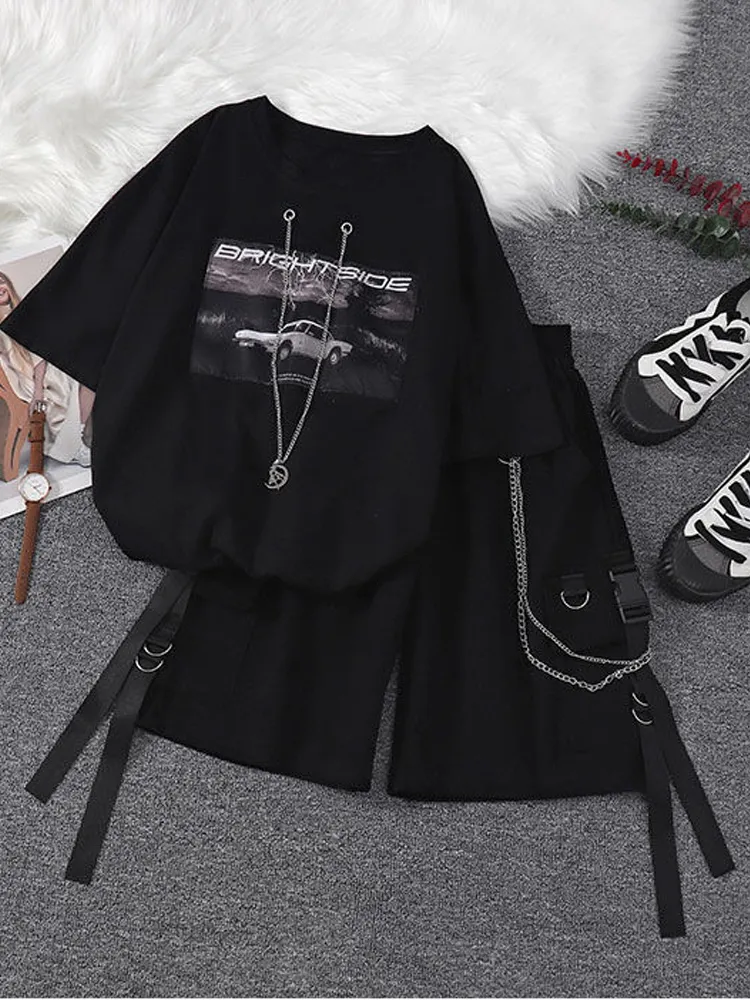 Womens Oversized Tracksuit Womens Summer Unisex Twopiece For Women Cargo  Set Korean Fashion T Shirt Hippie Aesthetic Sets Wide Leg Shorts Tomboy  Outfits 230209 From Dou04, $16.23