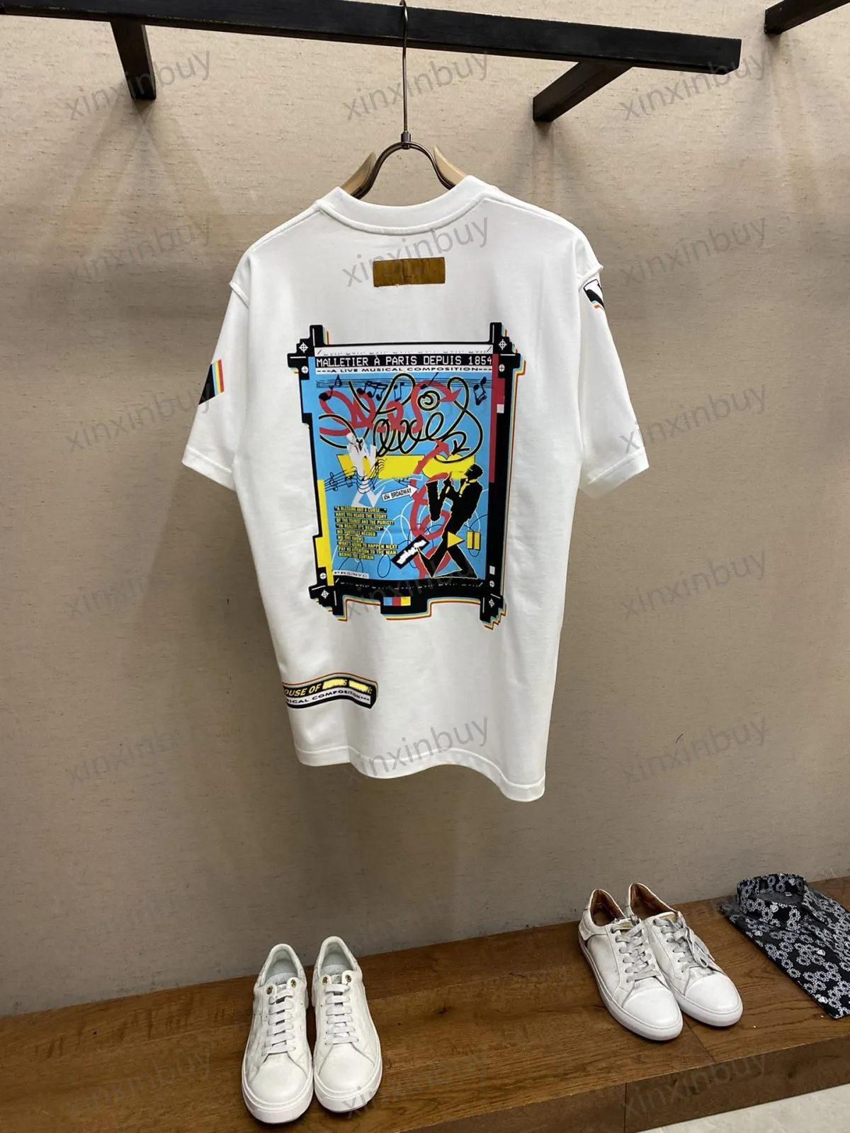 Xinxinbuy Mens Designer Tee With Band Flip Letters Print Xinxinbuy Mens Designer Tee With Band Flip Letters Print