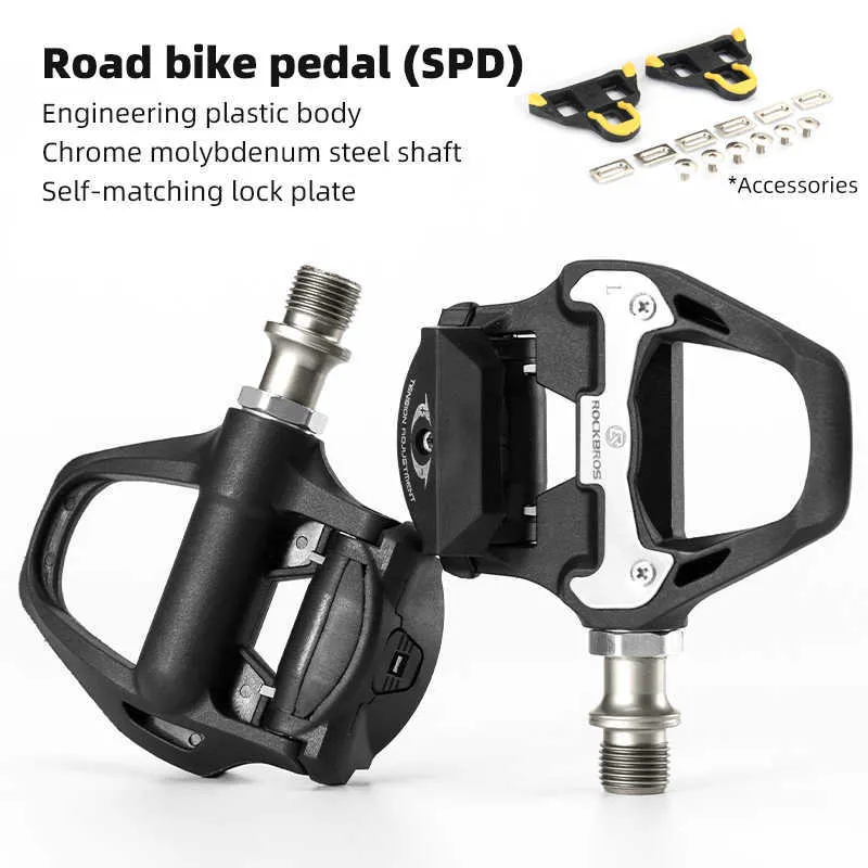 Bike Pedals ROCKBROS Bicycle Pedals Self Lock SPD LOOK Bike Pedals Aliuminum Nylon Sealed Bearing Road Cycling Pedals Ultralight Bike Pedal 0208