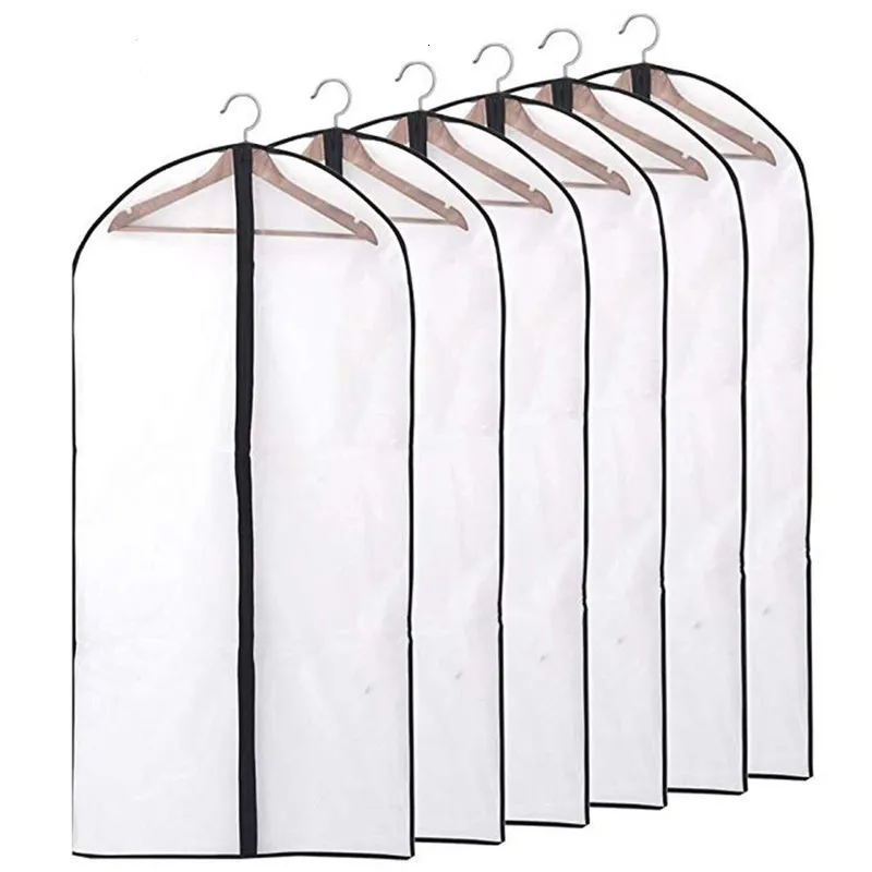 Couverture de poussière 6pcSet Couvrettes transparentes Couvertures de vêtements Veste Veste Veste à vêtements Dustroproft Protector Sac de voyage poussière 230208