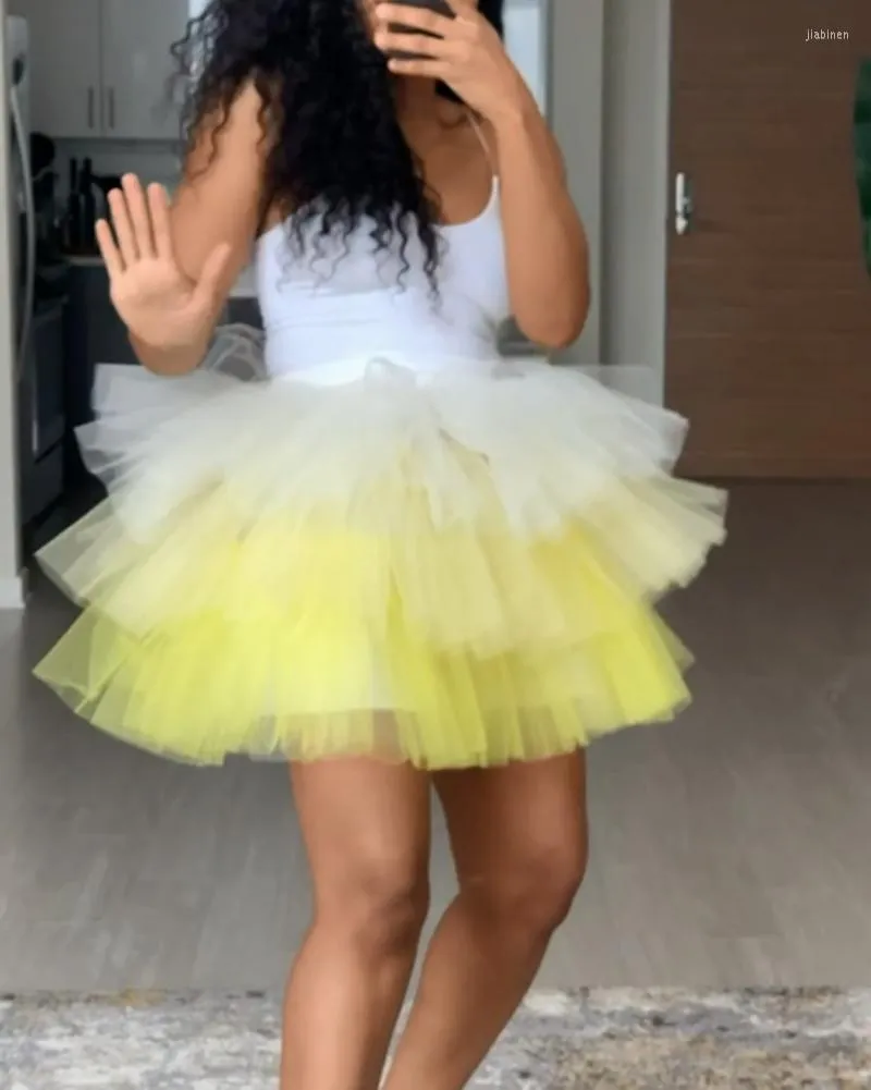 White tulle cheap skirt yellow