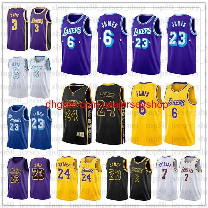 6 23 0 Lebron James Jersey Carmelo Anthony Russell Westbrook Basketball Jerseys 8 Davis City Black Mamba Men