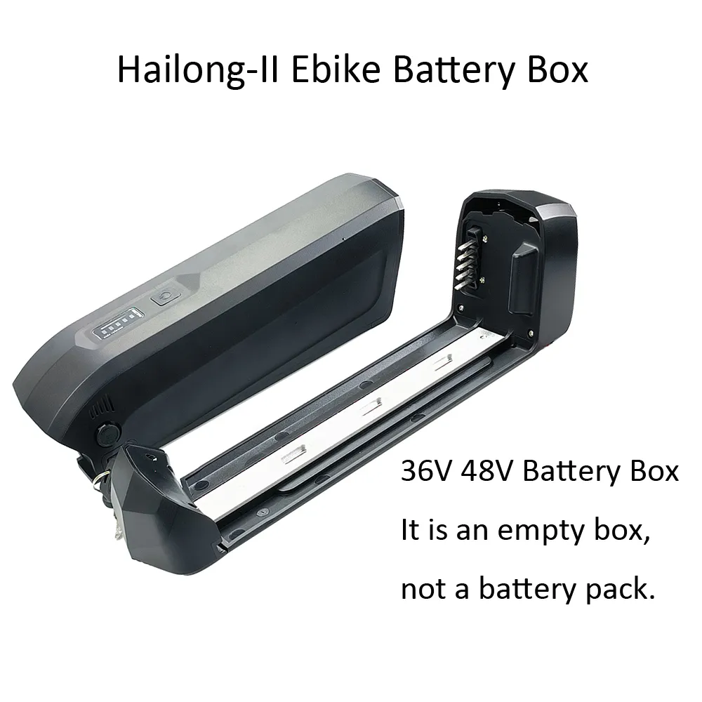 Hailong-II Down Tube Battery Box 36V 48V Empty Battery Case 40pcs 18650 Cell Holder