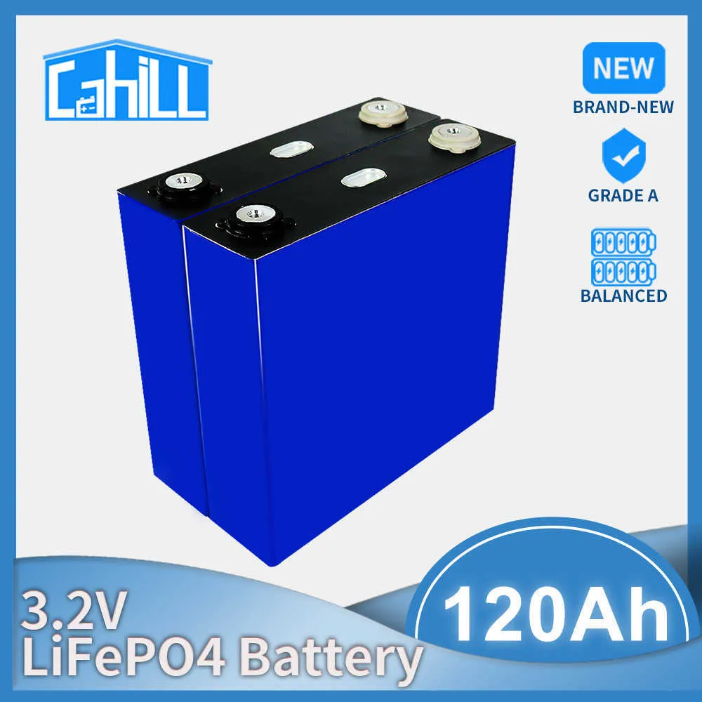 120AH 1/4/8/16/32PCS LIFEPO4 Батарея 3,2 В Воспроизводимый литий -железо фосфат Призматический солнечный батарея для тележки для гольфа RV