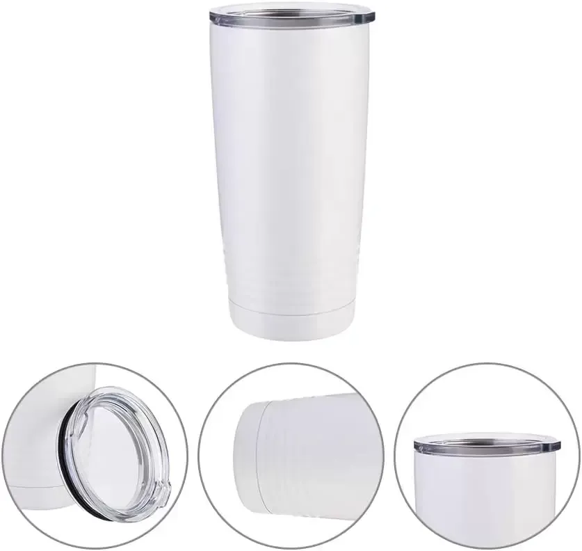 Sublimation Blanks Tumbler White 20 OZ Stainless Steel Coffee Travel Cups with Lid Sublimation Mugs for Heat Transfer DIY sxjun15