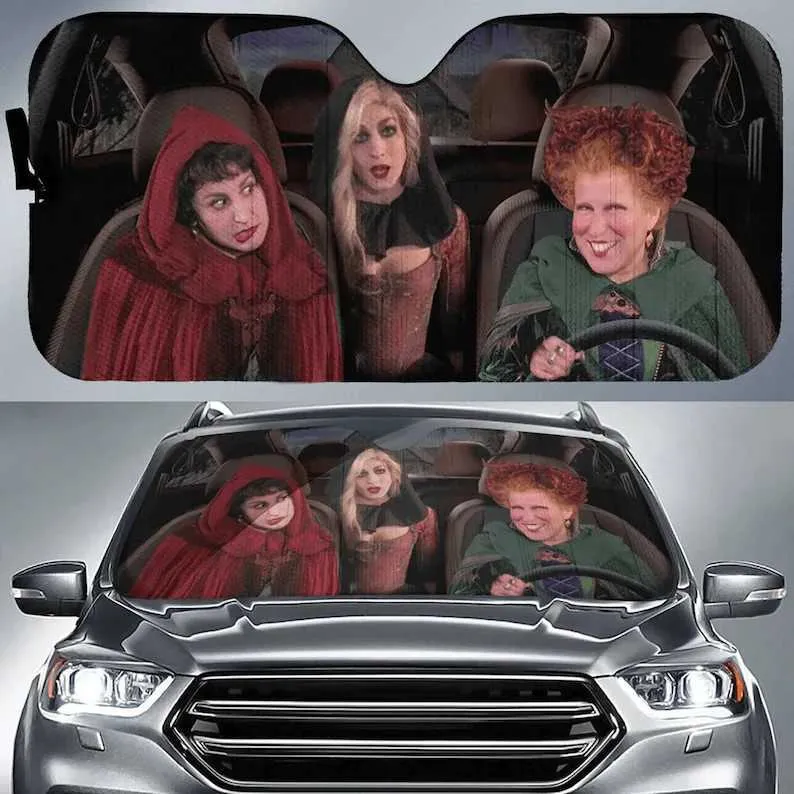 Hocus Pocus 2024 Car Windshield Sun Shade Sanderson Sisters Sunshade Car Accessories for UV Protection