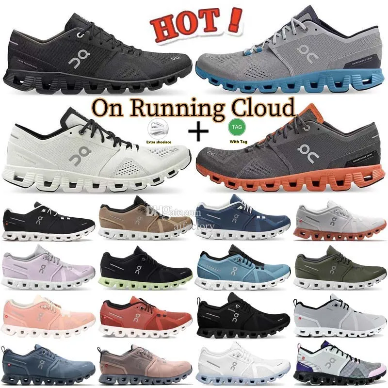2023 On Runnings Cloud X Running Shoes Federer Designer Men Women Cushion sneakers Workout Cross Training Shoe black white Aloe Lightweight Shock Absorbing sneaker