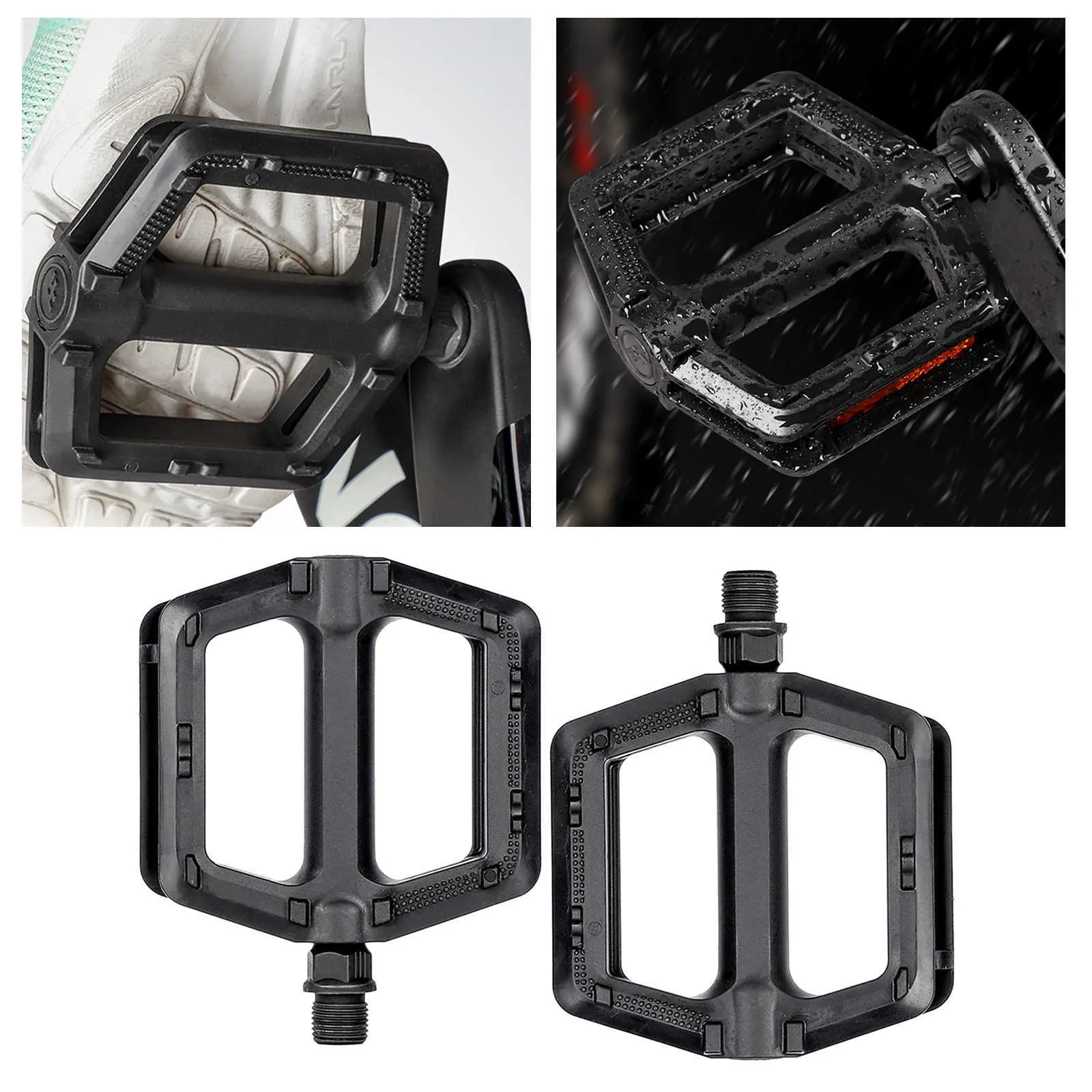 Pedali bici 1 paio DU Bearing Bike Ultralight Pedal MTB Cycling Mountain Flat Pedals Standard 9/16 Robusto cuscinetto dell'asse in acciaio adatto alla maggior parte delle bici 0208