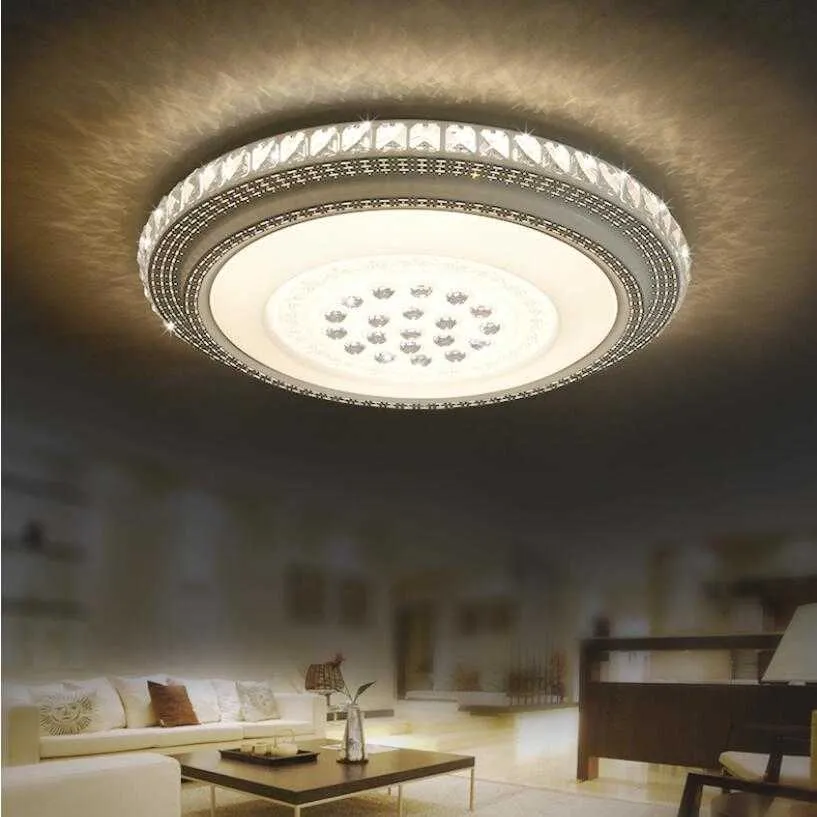 Taklampor Modern Simple Living Square LED Crystal Taklampa 24W 36W Rund sängmatsalsbelysningar AC85-265V 0209