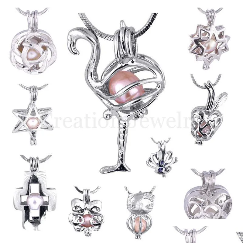 Медальоны смешаны 300 дизайна жемчужная клетка подвесное ожерелье Новое любовь